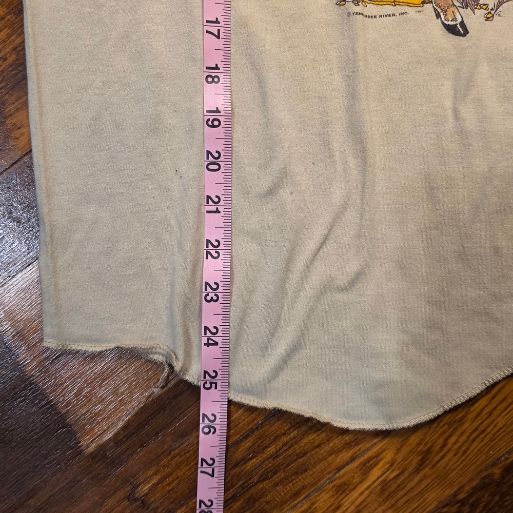 Vtg 1984 Tennessee River Deer Buck Raglan Camo 3/4 Sleeve T-Shirt Small USA - Picture 6 of 8